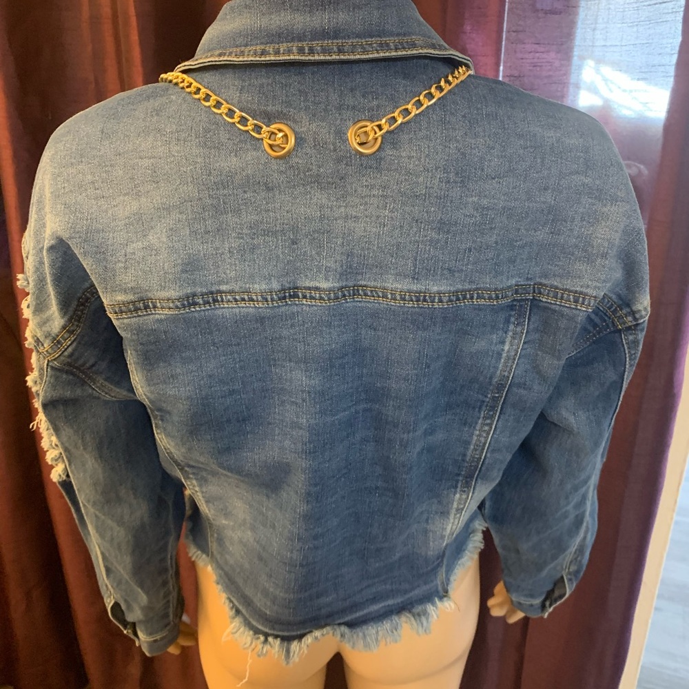 Denim Chain Jacket - Picture 7 of 14